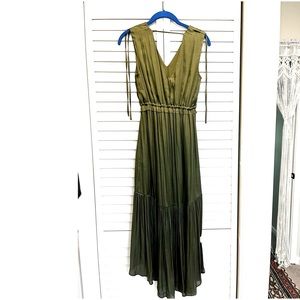 Banana Republic Olive Green Satin Dress